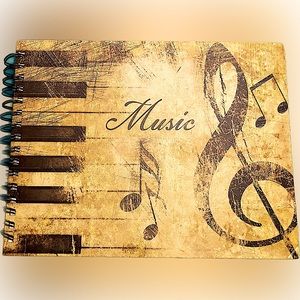 Beautiful Piccadilly Music sheet spiral notebook 12”x9”